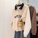 Real Shot Of Foreign Trade Polo Collar Half-zip Composite Sweatshirt For Women, Spring And Autumn Thin Loose New Style_ecoleips.com