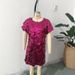 Women's round Neck Long Sleeve Dress Sexy Loose Fitting Short Sequined European American Style New 2024_ecoleips.com