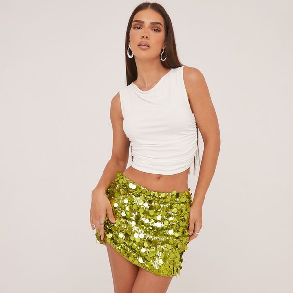 Elegant European And American Style Sequin Mini Skirt Fashionable Tight Fit Bodycon Women's Bottoms_ecoleips.com