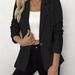 2025 New Women's Long-Sleeve Solid Color Blazer With One Button, European And American Style_ecoleips.com