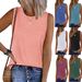 2025 Summer Women's Fashion Round Neck Solid Color Loose Tank Top For Women_ecoleips.com