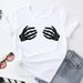 European And American Cross-border Foreign Trade Wholesale Clothing Skull Handprint Round-neck Plus-size Short-sleeve_ecoleips.com