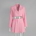 Cross-Border Short European And American 2025 Spring Summer Y2K Right Shoulder Lapel Small + Mini Skirt Suit Set_ecoleips.com