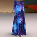 New Fashion 3D Starry Sky Print Long Sleeve Maxi Dress High Waist Slimming Long Dress For Women Casual Daily Wear_ecoleips.com