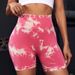Women's Clothing Tie Dye High Waist Shorts For Women Sports Peach Hips And Abdomen Yoga Shorts Quick Drying Fitness Training Tie Dye Pants_ecoleips.com