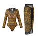 2025 Women's European American Style Printed One Piece Swimsuit High Waisted Sunscreen Suit Set Sexy Vacation Wear_ecoleips.com