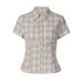 French-style Popular Plaid Shirt 2026 Spring New Casual Cardigan, Buttoned Short-sleeve Top For Women, Foreign Trade_ecoleips.com