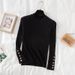 Women's Semi-Turtleneck Knit Sweater Long Sleeve Slim Fit Thermal Lined Casual Pullover Top_ecoleips.com