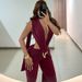 European And American Style 2026 New Spring Women's Clothing, Sexy Sleeveless Deep V Low-cut Hollow-out High-waisted_ecoleips.com
