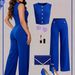 Women's Fashion Spring Summer Set Sleeveless Vest Straight Leg Pants Outfit_ecoleips.com