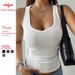 Women's Ribbed Knit Sleeveless Tank Top Slim Fit Stretch Cropped Cami Sexy Basic Versatile Layering Soft Ribbed Knit Fabric_ecoleips.com