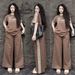 Women's Clothing American Retro Fashion Women's Two Piece Set Printed Short Sleeve Top With Wide Leg Pants Loose Fit Summer Outfit_ecoleips.com