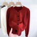 Elegant Long Sleeve Cardigan For Women Soft Knit Open Front Sweater With Classic Round Neck -Versatile Casual & Office Wear Available In 5 Colors_ecoleips.com