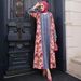 Muslim Abaya Dress With Floral Print - Modest Long Sleeve Loose Fit Maxi Dress For Women (S-XXL)_ecoleips.com