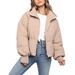 Women's Clothing Cotton Padded Jacket Loose Fit Short Puffer Jacket Warm Winter Coat Casual Slimming Quilted Down Alternative Coat With Stand Collar_ecoleips.com