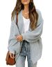 Women's Chunky Knit Cardigan With Lantern Sleeves & Pockets - Oversized V-Neck Open Front Sweater Coat For Fall Winter_ecoleips.com