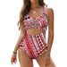 Customizable Polynesian Tribal Retro Print Swimwear Bikini Set Beach Party Summer Escape Hot Tropical Vibe Deluxe_ecoleips.com