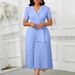 Stylish Short Sleeve Collar Dress – Summer Office & Casual Wear With Belt Effortless Style For Every Summer Day_ecoleips.com