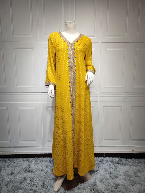 Spring Autumn Muslim Dress For Women Dubai Arab Abaya Sequins Vestidos Arabic Turkey Moroccon Kaftan Islamic Clothing India Gown Robe_ecoleips.com