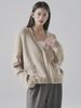 2025 Spring New V-neck Cardigan For Women Loose Lazy Style Sweater Coat Casual Versatile Knit Top_ecoleips.com