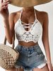 Bohemian Crochet Bikini Top – Sexy Halter Bandeau With Lace-Up Detail For Beach & Pool_ecoleips.com