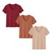 Women's Clothing Women's Three Piece T-Shirt Set Summer Solid Color Loose Fitting Top With Slit Short Sleeve_ecoleips.com