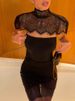 K New Women's Fashion Trendy Lace-Patchwork Bodycon Bustier Sexy Dress_ecoleips.com