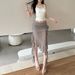 Cross-border European American Style 2024 Summer New Women's Clothing Mesh Bodycon Skirt With Three-dimensional Floral_ecoleips.com