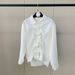 Women's French Style Pleated Collar White Shirt Soft Gentle Drawstring Design Slimming Elegant Versatile for Commuting_ecoleips.com