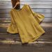 Women's Clothing 2025 New Summer Solid Color Round Neck Top Ruffle Sleeve Blouse_ecoleips.com
