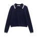 Casual Versatile Contrasting Color Knitted Sweater Top_ecoleips.com