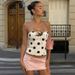 Fall Sexy Bustier Top With Polka Dot Print, Bodycon Cropped Cami For Women Soft & Smooth Fabric Versatile_ecoleips.com