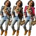 Women's Clothing Camouflage Print Western Blazer Casual Slim Fit Flattering Silhouette Long Sleeve American Style_ecoleips.com