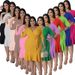 Plus Size Women's Mid Sleeve Dress Summer New Style Full Skirt_ecoleips.com