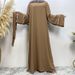 Modest Abaya Dress/Muslim Dress Women Fashionable Women's Plain Color Dress With White Trim Plus Size Tie Waist Muslim Fashion_ecoleips.com