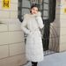 Long For Women Large Fur Collar, Winter Coat With Loose Belt, New Thickened Down Cotton Jacket_ecoleips.com