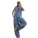 Women's Clothing Cotton Sleeveless Strap Tops Women's Fashion Casual Loose Trousers Suit_ecoleips.com