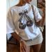 European Size Women's Oversized Casual Top Pure Cotton Leopard Print Cherry Graphic EZwear_ecoleips.com