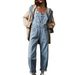 Women's Clothing Fashion Casual Loose Women's Denim Overalls Pants_ecoleips.com