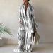 Women's Clothing Style Printed Jumpsuit Loose Long Sleeve Top Straight Leg Romper Casual Vacation Dress For Women_ecoleips.com