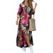 Women's Plus Size Floral Print Cotton Linen Button Front Maxi Shirt Dress – Casual Summer Gown 2026_ecoleips.com