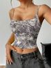 Cross-border French-sty Tank Top For Women, New Summer Women's Clothing, Sweet Printed Strapss Vintage_ecoleips.com