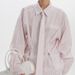 Elegant Striped Printed Women's Long Sleeved Shirt Collared Tie Style Fitted Waist Fashion Top_ecoleips.com