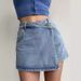 plus Size Women's Summer High-Waisted A-Line Skirt Short Length Slimming Versatile Anti-Exposure Irregular Denim Skirt_ecoleips.com