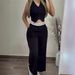 Women's Clothing Hot Girl Outerwear Vest Contrast Color High Waist Wide Leg Trousers Casual Suit_ecoleips.com