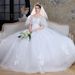 Plus Size For Fat MM Summer And Autumn 2025 New Bride Wedding Main Dress Slimming Simple Studio Covering Arms_ecoleips.com