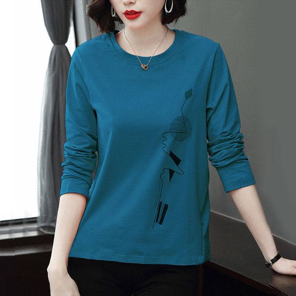 Long-Sleeved T-Shirt For Women, Suitable For Spring And Autumn Seasons; Available In Large Sizes, Ideal For Plus-Size Or_ecoleips.com