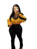 Women's Clothing Women's High Waist Slightly Flared Two Piece Suit Sports Casual Color Matching Navel Baring_ecoleips.com