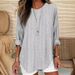 Women's Clothing Women's Printed Striped Crew Neck Long Sleeve Shirt Fashion For Formal & Casual For Women_ecoleips.com