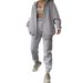 Women's Clothing Long Sleeved Velvet Sweatshirt Trousers Casual Fashion Printed Hooded Suit For Women_ecoleips.com